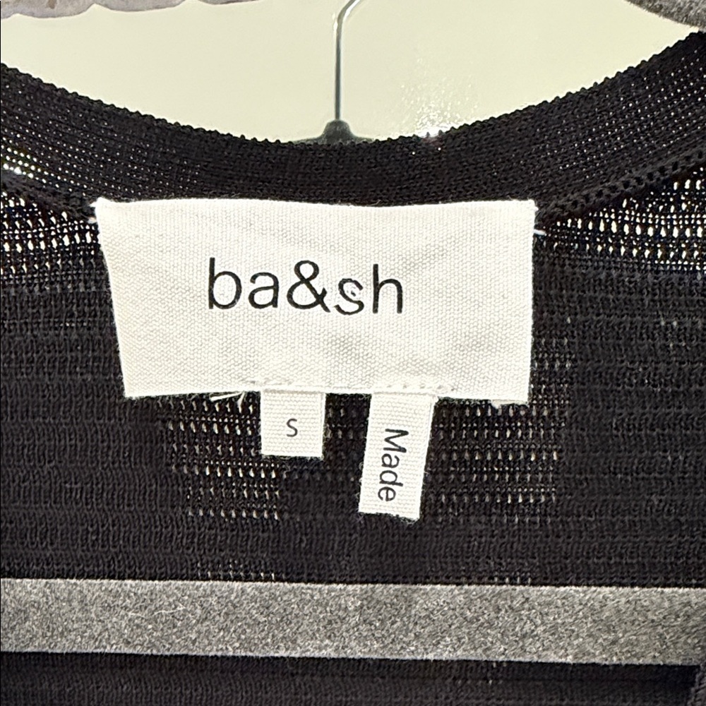 ba&sh Acacio Pointelle Black Ruffle Blouse - Picture 4 of 8